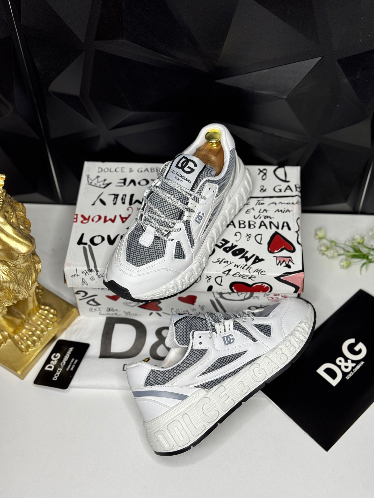 Beyaz Gri Dolce & Gabbana Erkek Sneaker MÇ