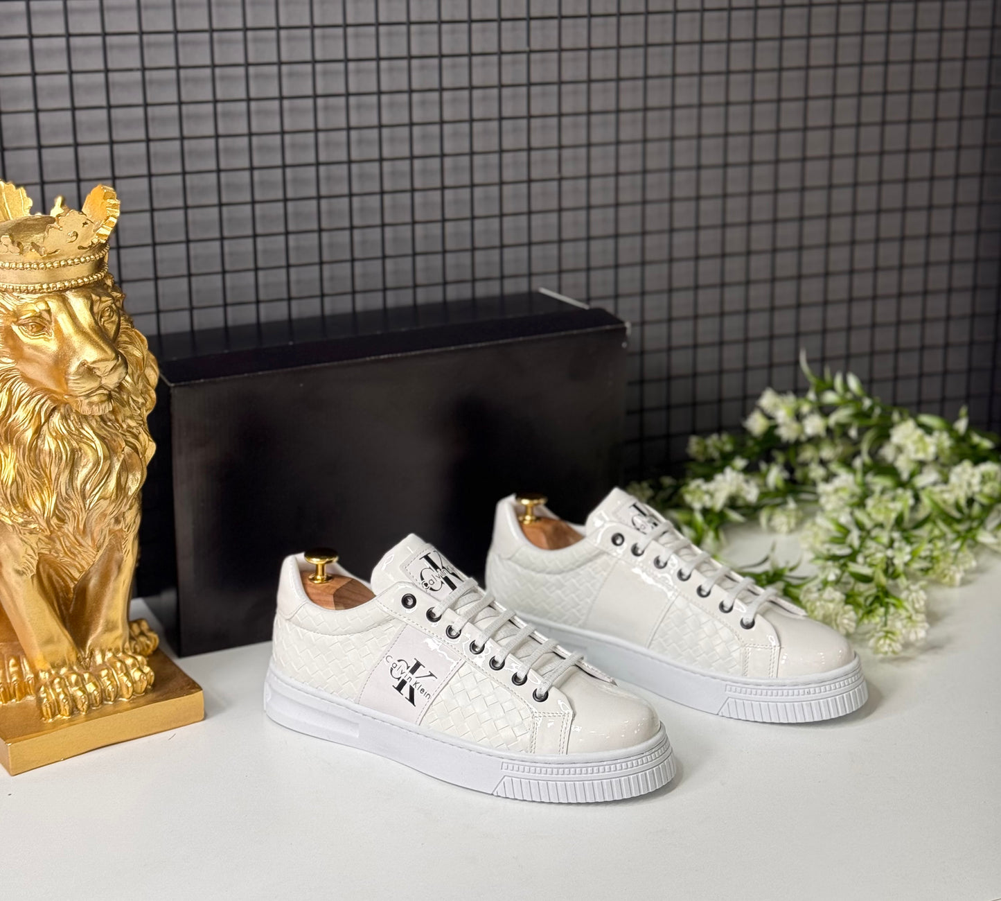 Calvin Klein Beyaz Örgü Desenli Sneaker 03