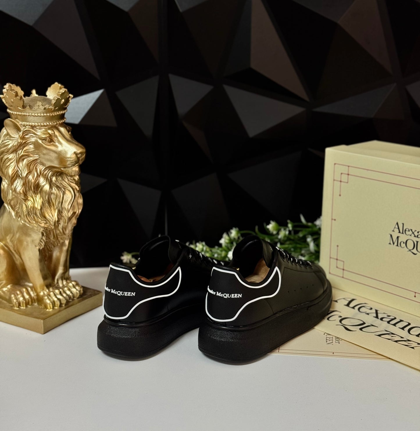 Alexander McQueen Siyah Erkek Sneaker 02 Poli taban