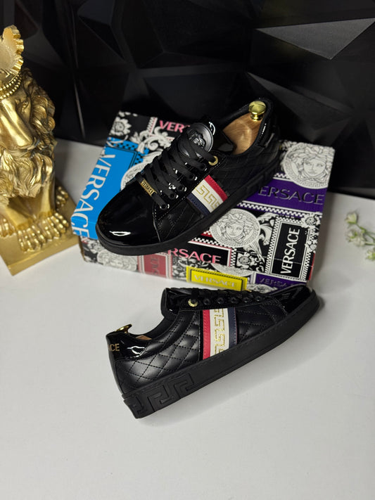 Versace Stil Erkek Sneaker – Siyah